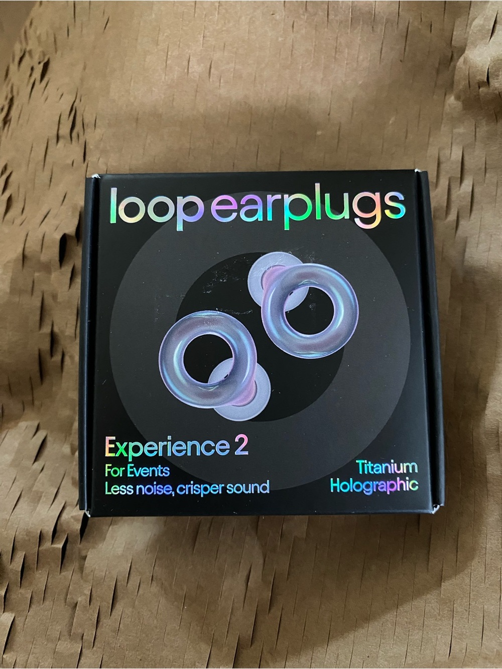 Loop titanium holographic silver Experience 2 Earplugs carrying case Box Earbud